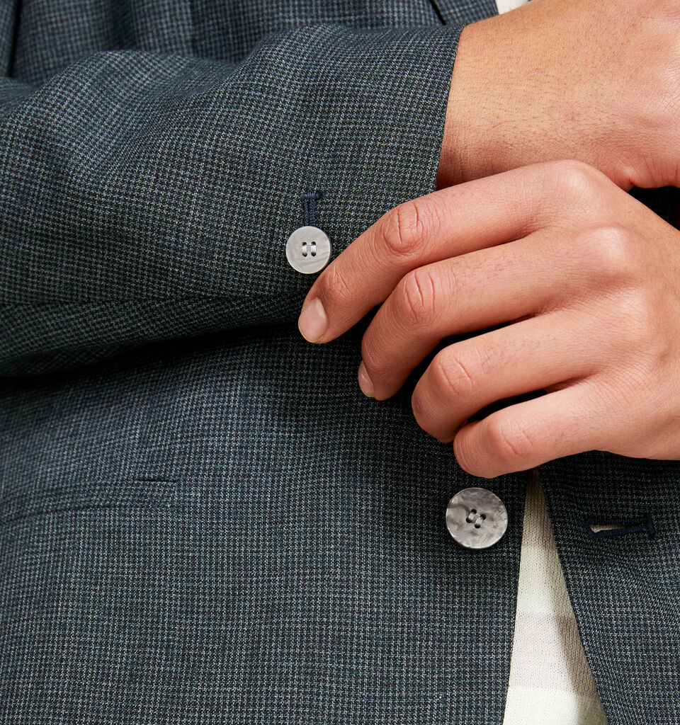 Single-breasted blazer in linen blend - men's blazers - Dark Gray | Sisley image number 5